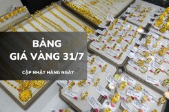 Bảng giá vàng ngày 31/7: Vàng SJC, nhẫn trơn và nữ trang đồng loạt lao dốc sau một phiên bật tăng