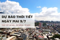 Dự báo thời tiết ngày mai 9/7 Hà Nội nắng nóng kéo dài, TP HCM và Đà Nẵng mưa rải rác