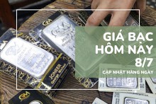 Giá bạc hôm nay 8/7: Thế giới tăng nhẹ, trong nước neo trên 1,4 triệu đồng/lượng