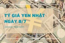 Tỷ giá yen Nhật hôm nay 8/7: Đồng loạt lao dốc mạnh tại ngân hàng và chợ đen