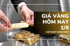 Giá vàng hôm nay 1/8: Vàng SJC, nhẫn trơn bật tăng 200.000 đồng/lượng đầu tháng mới