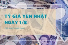 Tỷ giá yen Nhật hôm nay 1/8: Tiếp đà giảm mạnh tại ngân hàng và chợ đen