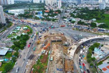 Hình ảnh nút giao An Phú thi công xong 70%