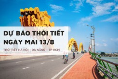 Dự báo thời tiết ngày mai 13/8, Hà Nội và TP HCM mưa rào và dông, Đà Nẵng nắng nóng gay gắt