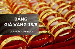Bảng giá vàng ngày 13/8: Vàng SJC đi ngang phiên thứ hai, nhẫn trơn và nữ trang ổn định trở lại