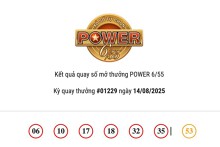 Kết quả xổ số Vietlott Power 6/55 ngày 14/08/2025: Cả hai giải Jackpot đều vô chủ