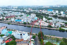 Khu vực dự kiến làm cầu gần 1.200 tỷ đồng qua kênh Lò Gốm tại TP HCM
