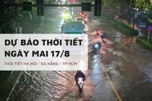 Dự báo thời tiết ngày mai 17/8, Hà Nội, TP HCM và Đà Nẵng mưa rải rác, trời dịu mát