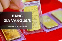 Bảng giá vàng ngày 19/8: Vàng SJC neo ở đỉnh mới, nhẫn trơn và nữ trang nhích thêm 200.000 đồng/lượng