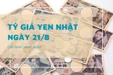 Tỷ giá yen Nhật hôm nay 21/8: Đồng loạt tăng tại ngân hàng, chợ đen đảo chiều đi xuống