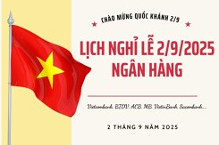 Cập nhật lịch nghỉ lễ 2/9/2025 ngân hàng Vietcombank, BIDV, ACB, MB, VietinBank, Sacombank mới nhất