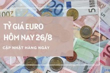 Tỷ giá euro ngày 26/8: Đồng loạt lao dốc tại các ngân hàng, chợ đen đi ngang