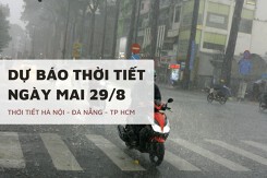 Dự báo thời tiết ngày mai 29/8, Hà Nội, Đà Nẵng, TP HCM mưa rào và dông