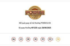 Kết quả xổ số Vietlott Power 6/55 hôm nay 28/08/2025 cả hai giải Jackpot đều vắng chủ