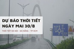 Dự báo thời tiết ngày mai 30/8, Hà Nội và Đà Nẵng mưa dông diện rộng, TP HCM nắng nhẹ
