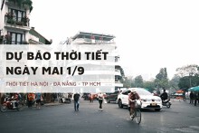 Dự báo thời tiết ngày mai 1/9, Hà Nội mưa rào, Đà Nẵng nắng nhẹ và TP HCM mưa dông diện rộng