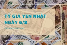 Tỷ giá yen Nhật hôm nay 6/8: Đảo chiều đi xuống tại phần lớn ngân hàng và chợ đen