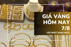 Giá vàng hôm nay 7/8: Vàng SJC và nhẫn trơn giữ đỉnh không đổi, nữ trang giảm nhẹ
