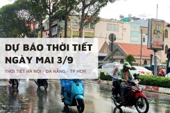 Dự báo thời tiết ngày mai 3/9, Hà Nội, Đà Nẵng và TP HCM mưa rào rải rác và dông