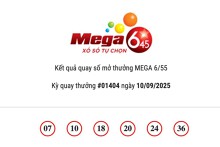 Kết quả xổ số Vietlott Mega 6/45 ngày 10/09/2025 Jackpot hơn 21,7 tỷ đồng không tìm thấy chủ nhân