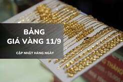 Bảng giá vàng ngày 11/9: Vàng SJC, nhẫn trơn và nữ trang lao dốc không phanh