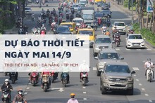 Dự báo thời tiết ngày mai 14/9, Hà Nội, TP HCM và Đà Nẵng nắng nhẹ, chiều tối có mưa