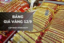 Bảng giá vàng ngày 12/9: Vàng SJC, nhẫn trơn và nữ trang tiếp tục giảm mạnh