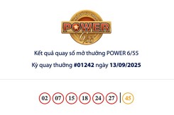 Kết quả xổ số Vietlott Power 6/55 ngày 13/09/2025  Jackpot 1 hơn 124,9 tỷ đồng và Jackpot 2 hơn 5,2 tỷ đồng vô chủ