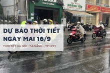 Dự báo thời tiết ngày mai 16/9, Hà Nội, TP HCM và Đà Nẵng nắng gián đoạn, có nơi mưa vừa đến mưa to