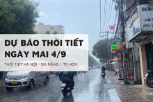 Dự báo thời tiết ngày mai 4/9, Hà Nội, Đà Nẵng và TP HCM mưa rải rác, trời mát mẻ