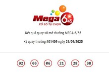 Kết quả xổ số Vietlott Mega 6/45 ngày 21/09/2025: Jackpot hơn 37,8 tỷ đồng vô chủ