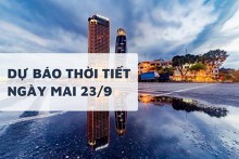 Dự báo thời tiết ngày mai 23/9, Hà Nội nắng gián đoạn, Đà Nẵng và TP HCM mưa rào vài nơi