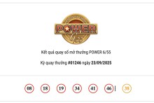 Kết quả xổ số Vietlott Power 6/55 hôm nay 23/09/2025 cả hai giải Jackpot đều vắng chủ