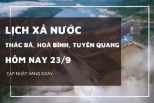 Lịch xả nước hôm nay 23/9 lưu lượng nước tăng tại hồ Hòa Bình, hồ Tuyên Quang và Thác Bà ổn định