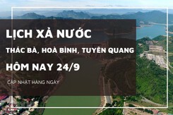 Lịch xả nước hôm nay 24/9 hồ Hòa Bình tăng lưu lượng nước, Tuyên Quang ổn định, Thác Bà mở cửa xả mặt