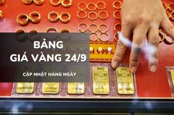 Bảng giá vàng ngày 24/9: Vàng SJC, nhẫn trơn và nữ trang tiếp tục tăng cao