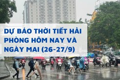 Dự báo thời tiết Hải Phòng hôm nay (26/9) và ngày mai (27/9) mưa lớn diện rộng, gió giật mạnh