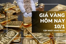 Giá vàng hôm nay 10/1: Vàng SJC và nhẫn trơn tăng mạnh lên mức cao kỷ lục mới