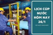 Lịch cúp nước TP HCM ngày 26/1 và sáng ngày 27/1 cúp nước từ đêm tại các phường trọng điểm, tuyến phố trung tâm