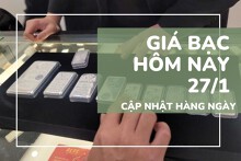 Bảng giá bạc hôm nay 27/1 bạc thỏi vẫn neo mức 110 triệu đồng/kg, thế giới chạm 108 USD/ounce