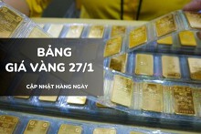 Bảng giá vàng hôm nay 27/1: Vàng SJC, nhẫn trơn và nữ trang tiếp đà tăng mạnh, chạm mức cao mới