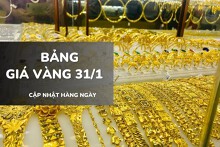 Bảng giá vàng hôm nay 31/1: Vàng SJC, nhẫn trơn và nữ trang tiếp tục lao dốc mạnh