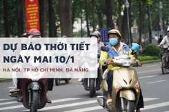 Dự báo thời tiết ngày mai 10/1, Hà Nội ấm hơn, TP HCM ngày nắng và Đà Nẵng mưa vài nơi