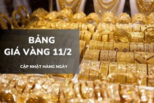 Bảng giá vàng hôm nay 11/2: Vàng SJC, nhẫn trơn và nữ trang ổn định ở mức cao