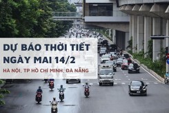 Dự báo thời tiết ngày mai 14/2, Hà Nội mưa vài nơi, TP HCM mưa rào và Đà Nẵng mưa dông