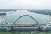 Hình ảnh cầu Nhật Lệ 3 sắp hoàn thành để kết nối bán đảo Bảo Ninh, Quảng Trị