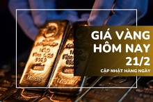 Giá vàng hôm nay 21/2: Vọt hơn 1% sau dữ liệu GDP Mỹ thấp hơn kỳ vọng