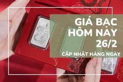 Giá bạc hôm nay 26/2 tăng đồng loạt, bạc SBJ neo cao 95,6 triệu đồng/kg