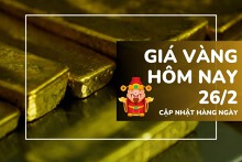 Giá vàng hôm nay 26/2: Vàng SJC và nhẫn trơn giảm nhẹ trong ngày vía Thần Tài