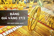 Bảng giá vàng hôm nay 27/2: Vàng SJC, nhẫn trơn và nữ trang đồng loạt lao dốc sau ngày vía Thần Tài